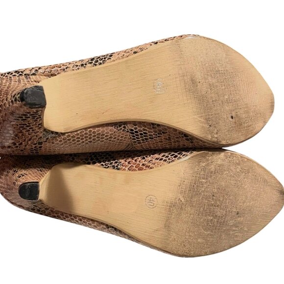 Bianco Snake Print Leather Heels - Picture 6 of 7